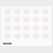 Peachy Pink Blush Floral Glitzy Glitter Hart Sticker (Vel)