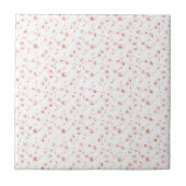 Peachy Pink Blush Floral Glitzy Glitter Tegeltje (Voorkant)