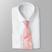 Peachy Pink Camo Silky Mannen Stropdas (Gebonden)