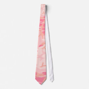 Peachy Pink Camo Silky Mannen Stropdas
