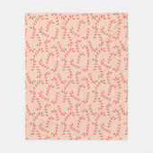Peachy Pink Christmas Candy Canes Fleece Deken (Voorkant)