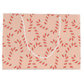 Peachy Pink Christmas Candy Canes Groot Cadeauzakje (Achterkant)
