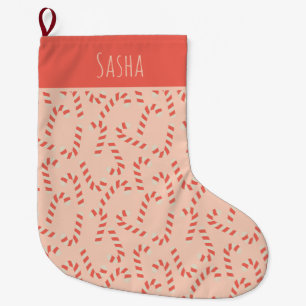 Peachy Pink Christmas Candy Canes Grote Kerstsok