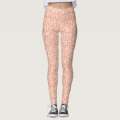 Peachy Pink Christmas Candy Canes Leggings (Voorkant)