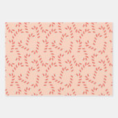 Peachy Pink Christmas Candy Canes Meowy Inpakpapier Vel (Voorkant)