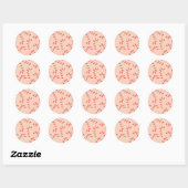 Peachy Pink Christmas Candy Canes Ronde Sticker (Vel)