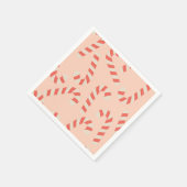 Peachy Pink Christmas Candy Canes Servet (Hoek)