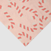Peachy Pink Christmas Candy Canes Tissuepapier (Detail)