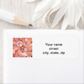 Peachy Pink Dahlia - Retouradreslabel Etiket (Insitu)