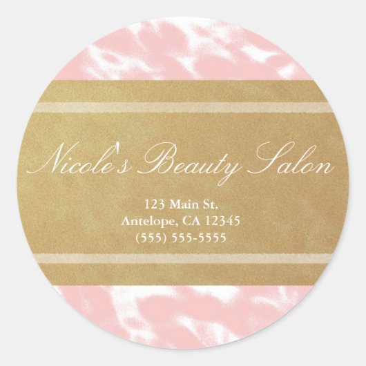 Peachy Pink & Faux Gold Chic Persoonlijke stickers (Voorkant)