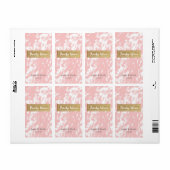 Peachy Pink & Faux Gold Chic Wine Labels (Full Sheet)
