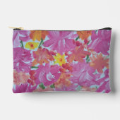 Peachy Pink Floral Accessoires Pouch Etui (Voorkant)
