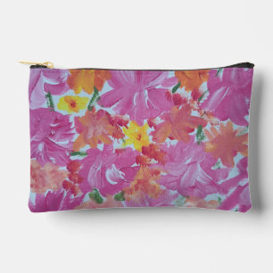 Peachy Pink Floral Accessoires Pouch Etui