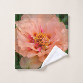 Peachy Pink Floral Bad Handdoek (Wasdoekje)