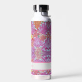 Peachy Pink Floral Custom Water Bottle Waterfles (Links)