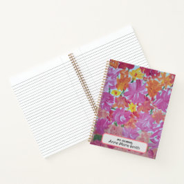 Peachy Pink Floral gepersonaliseerd notitieboek