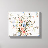 Peachy Pink Flower Bouquet Print | Canvas Print (Voorkant)