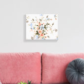 Peachy Pink Flower Bouquet Print | Canvas Print (Insitu (Woonkamer))
