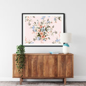 Peachy Pink Flower Bouquet Print | Canvas Print