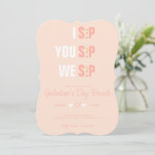 Peachy Pink Galentine's Campagne Brunch Uitnodigen Kaart (Staand voorkant)