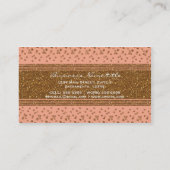 Peachy Pink & Gold Confetti Stip Visitekaartje (Achterkant)