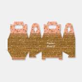 Peachy Pink & Gold Confetti Stippen Favor Boxes Bedankdoosjes (Uitgevouwen)