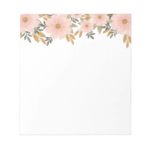 Peachy Pink Herfst Bloemen Notitieblok