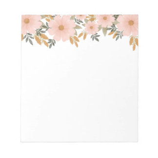 Peachy Pink Herfst Floral Notitieblok