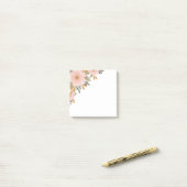 Peachy Pink Herfst Floral Post-it® Notes (Op bureau)