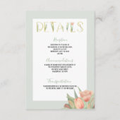 Peachy Pink & Mint Spring Tulips Informatiekaartje (Voorkant)