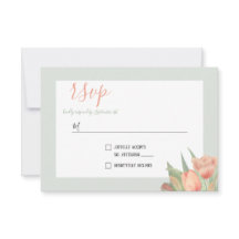 Peachy Pink & Mint Spring Tulips