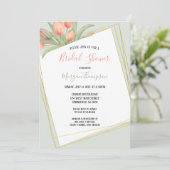 Peachy Pink & Mint Spring Tulpen Vrijgezellenfeest Kaart (Staand voorkant)