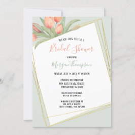 Peachy Pink & Mint Spring Tulpen Vrijgezellenfeest Kaart