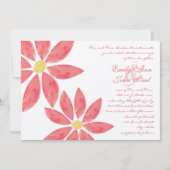 Peachy Pink Modern Lily Flower Wedding Kaart (Voorkant)