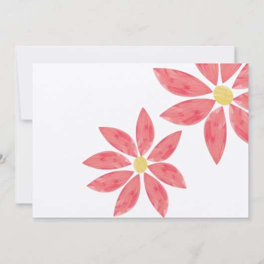 Peachy Pink Modern Lily Flower Wedding Kaart (Achterkant)