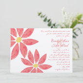 Peachy Pink Modern Lily Flower Wedding Kaart (Staand voorkant)