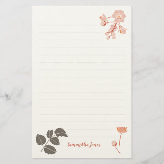 Peachy Pink Oregon Grape Flower Letterhead Briefpapier