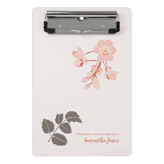 Peachy Pink Oregon Grape Flower Letterhead Mini Klembord (Voorkant)