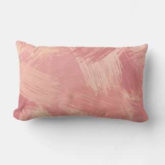 Peachy PInk-penseelstreken | ABSTRACT Kussen