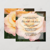 Peachy Pink Rose Flower 80th Birthday Party Kaart (Voorkant / Achterkant)