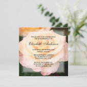 Peachy Pink Rose Flower 80th Birthday Party Kaart (Staand voorkant)