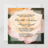 Peachy Pink Rose Flower 80th Birthday Party Kaart (Voorkant)