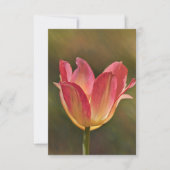 Peachy Pink Tulip Art Flat Note Kaart (Voorkant)
