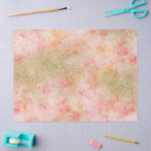Peachy Pink Waterverf Gold Faux Glitter Tissuepapier (Craft)