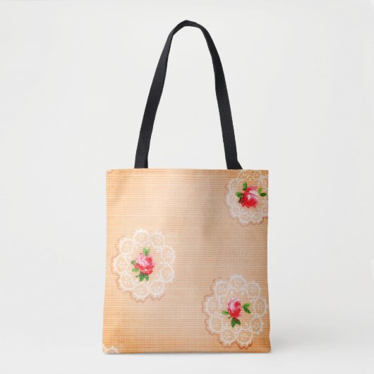 Peachy Posies Tote Bag (Voorkant)