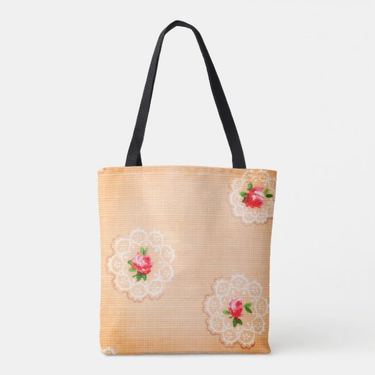 Peachy Posies Tote Bag (Achterkant)