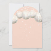 Peachy Roos Pink Star Lights Weddenschap Papier La Kaart (Achterkant)