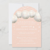 Peachy Roos Pink Star Lights Weddenschap Papier La Kaart (Voorkant)