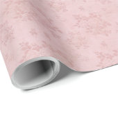 Peachy Roze Antiek Damask Cadeaupapier (Rol Hoek)