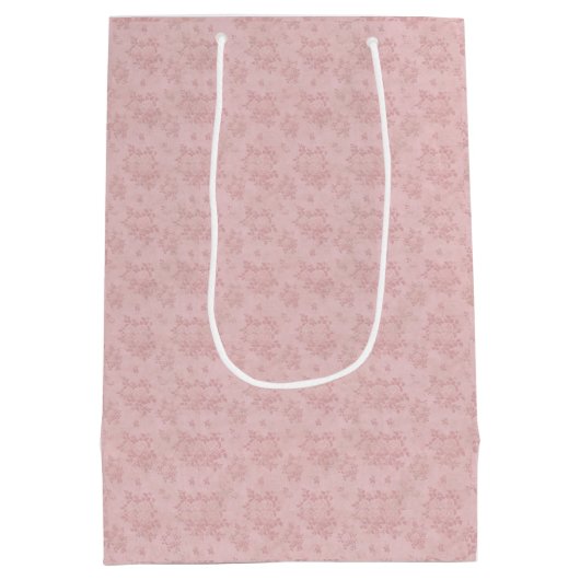  Peachy Roze Antiek Damask Decoupage Medium Cadeauzakje (Achterkant)